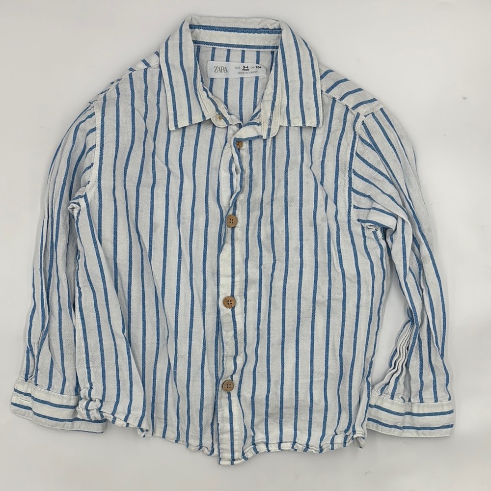 Zara Cotton/Linen Blend Button-Down Shirt